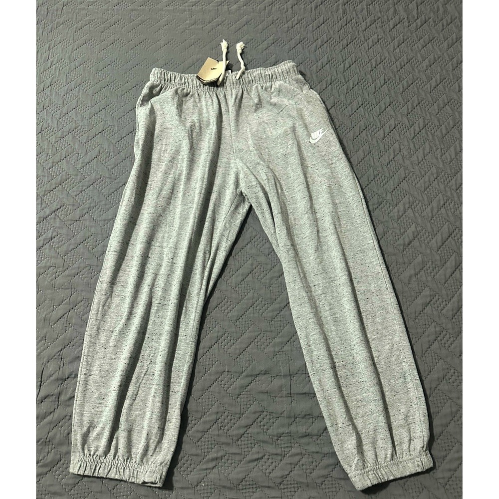 Nike Sportswear Women's Gray Cotton Logo Gym Vintage Capri Sweatpants Size S NWT